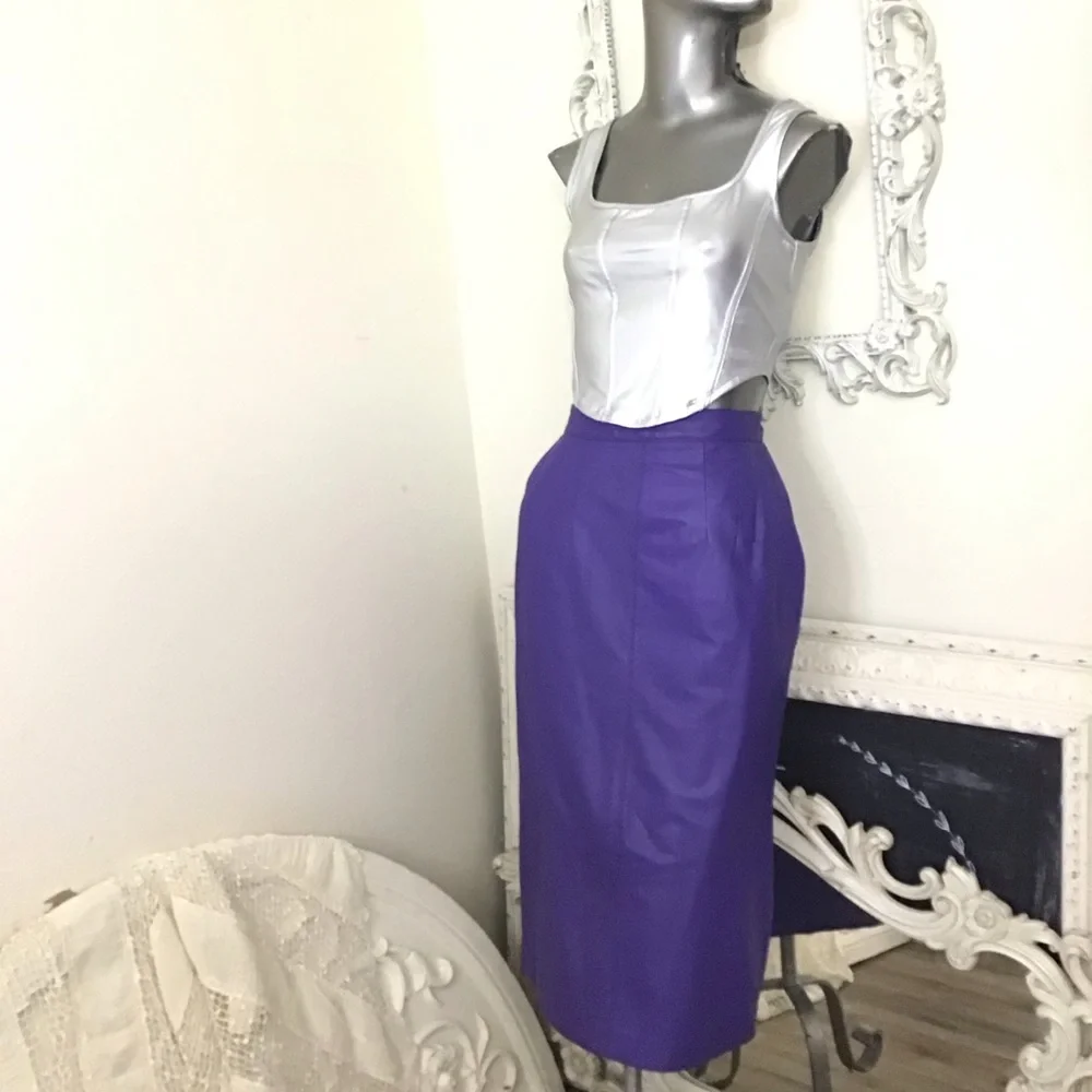 VINTAGE Chia Purple Leather Jacket - Picture 15 of 16